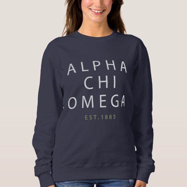 Sudadera Alpha Chi Omega | Est. 1885 (Anverso)