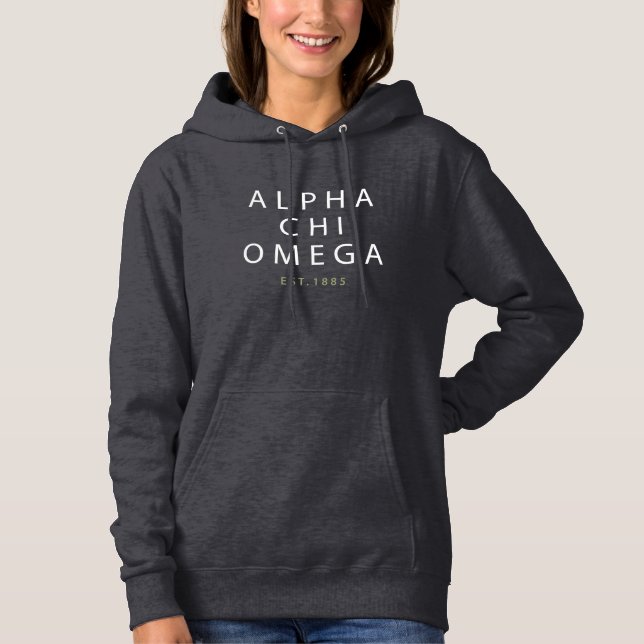 Sudadera Alpha Chi Omega | Est. 1885 (Anverso)