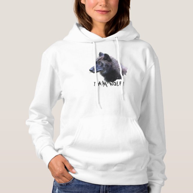 Sudadera Alpha Gray Wolf Head Wildlife Hoodie (Anverso)
