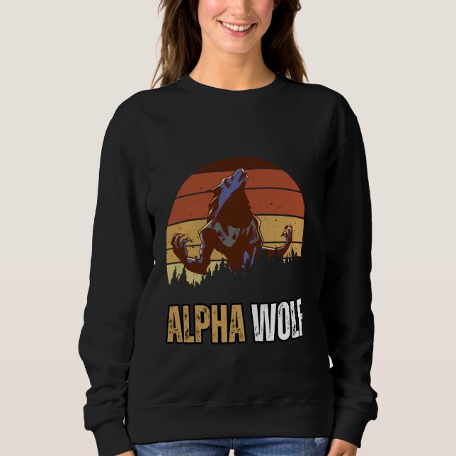 Sudadera Alpha Wolf Meme fuerte y seguro Alpha Work Ou (Anverso)