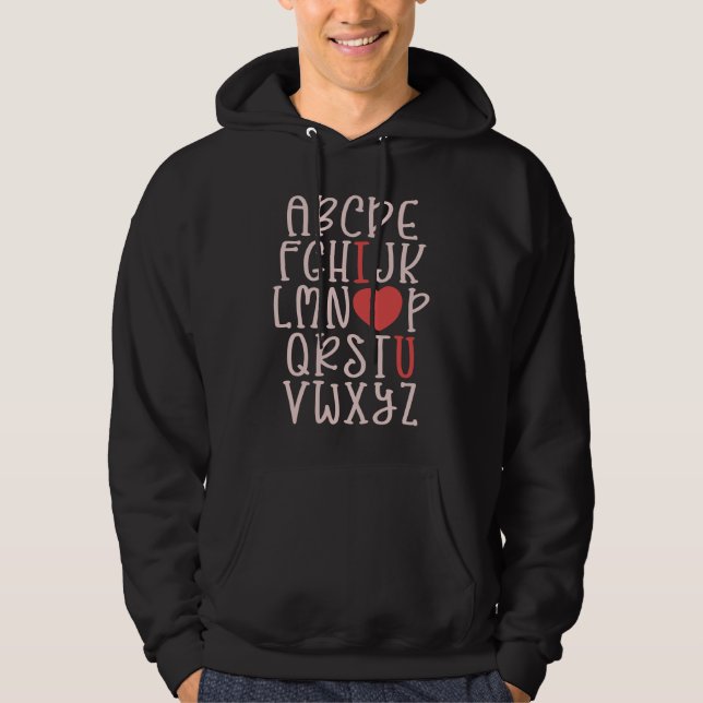 Sudadera ALPHABET ABC I LOVE YOU Valentines Day Teacher Hea (Anverso)