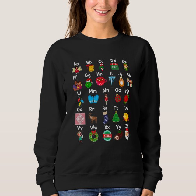 Sudadera Alphabet ABCs Learning Christmas Kindergarten Teac (Anverso)