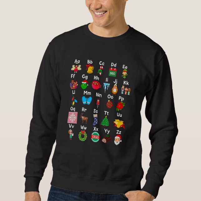 Sudadera Alphabet ABCs Learning Christmas Kindergarten Teac (Anverso)