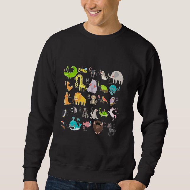 Sudadera Alphabet Animal Abc Learning A-Z List Para Niños Y (Anverso)