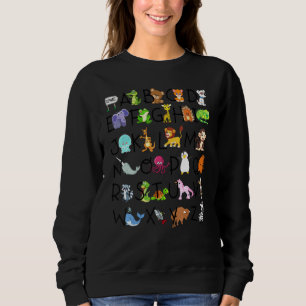 Sudadera Alphabet Animals ABCs Aprender Tee Kids Begin Lear