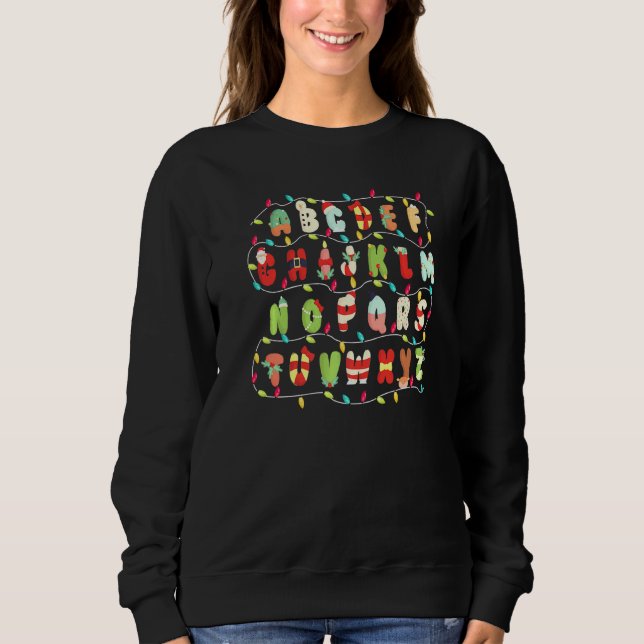 Sudadera Alphabet Christmas Lights  ABC Alphabet Christmas (Anverso)