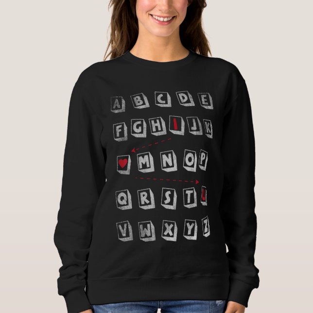 Sudadera Alphabet I Love You Abcd (Anverso)