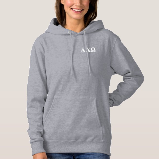 Sudadera Alphi Chi Omega Letras Blancas y Rojas (Anverso)