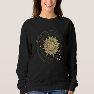 Sudadera Alquimia mística de la luna de sol estilo boho