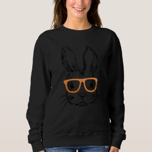 Sudadera Alumnos de la cara de conejito con gafas de cabeza