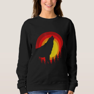 Sudadera Alumnos De Lobo Retro Sunset En La Naturaleza Del 
