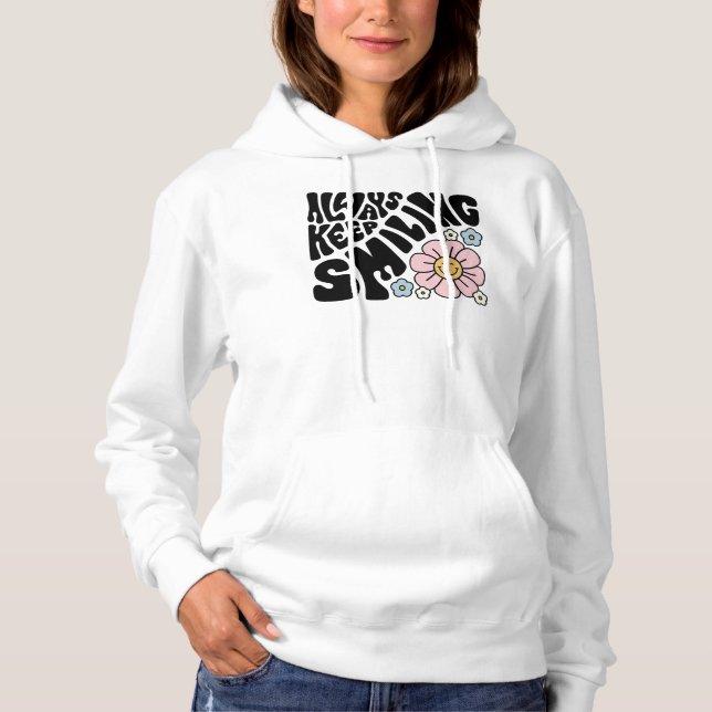 Sudadera "Always Keep Smiling" Groovy 70s Font (Anverso)