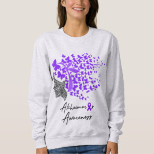 Sudadera Alzheimer's Awareness Butterfly Swirl & Word Art