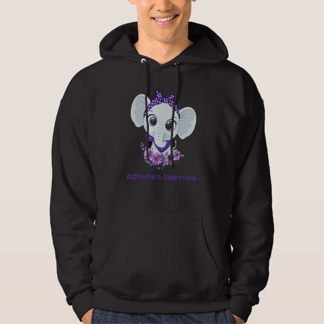 Sudadera Alzheimer's Awareness Elephant Purple Flower Warri (Anverso)