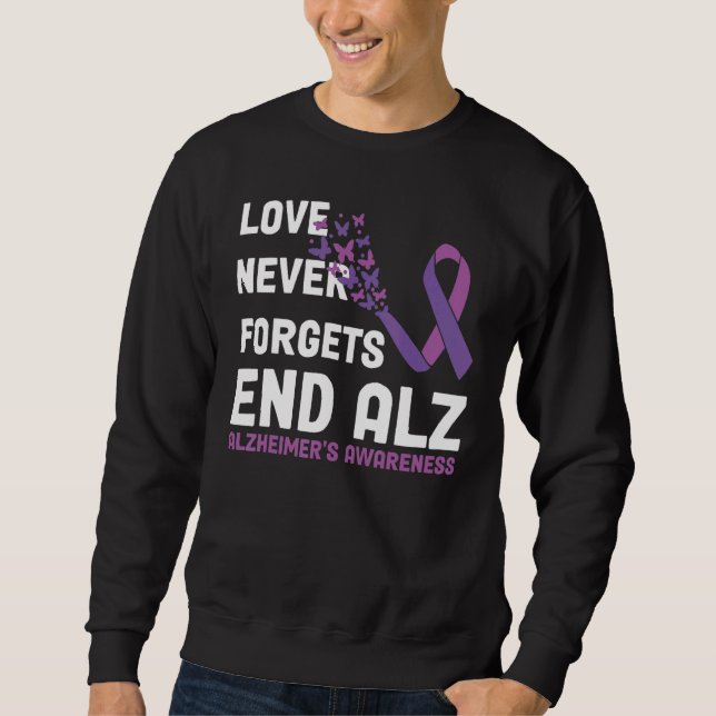 Sudadera Alzheimer's Awareness Ribbon Purple Butterflies (Anverso)