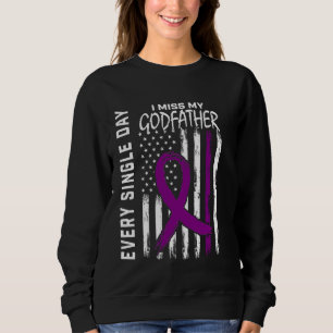 Sudadera Alzheimers Conciencia Padrino Bandera Americana 4o