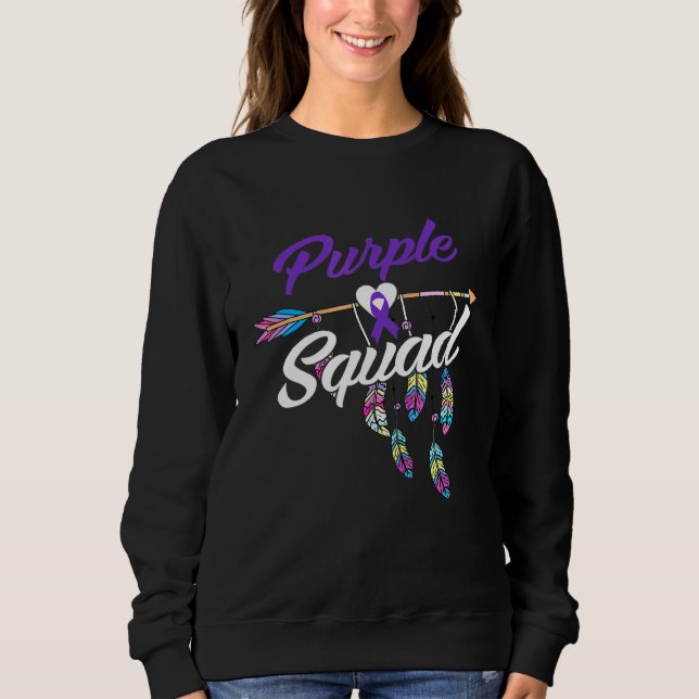 Sudadera Alzheimers Guerreros de Escuadrón Púrpura Mujeres (Anverso)