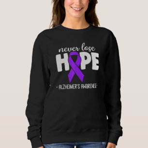 Sudadera Alzheimers Sensibilización Cinta Morada nunca pier