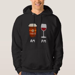 Sudadera Am Coffee Pm Wine Coffee Caffeine Wine Drinker Sh