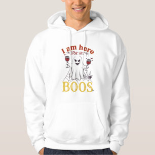 Sudadera Am Here Boos Halloween Fantasma Copas de Vino Arañ
