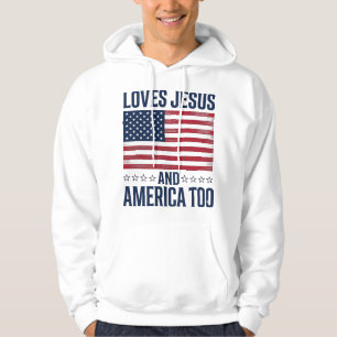 Sudadera Ama a Jesús y a América también Camiseta Cristiana