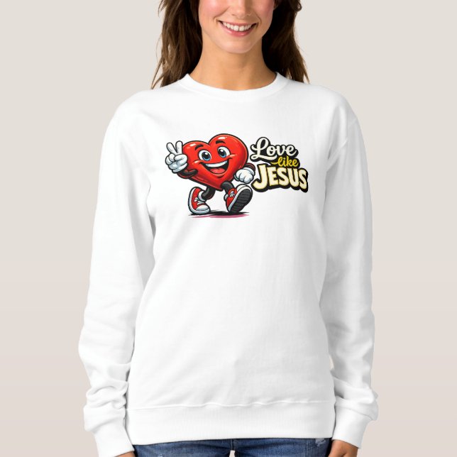 Sudadera Ama como JESÚS - Corazón - Cristiano (Anverso)