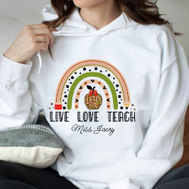 Sudadera Ama Enseña Inspira Arcoíris Agradecimiento a Maest