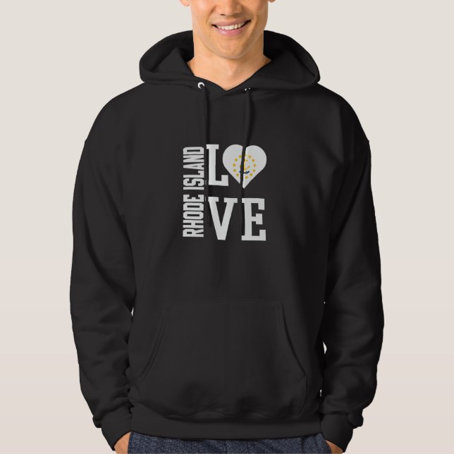 Sudadera Ama Rhode Island EE. UU. Con la bandera de Rhode I (Anverso)
