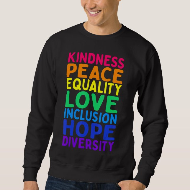 Sudadera Amabilidad Paz Igualdad Inclusión Diversidad Human (Anverso)