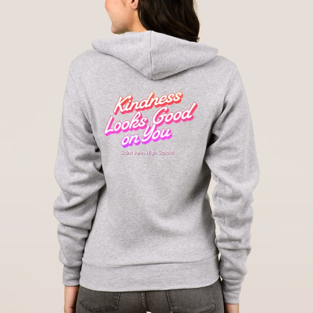 Sudadera Amabilidad Típografía rosa Personalizada (Reverso)