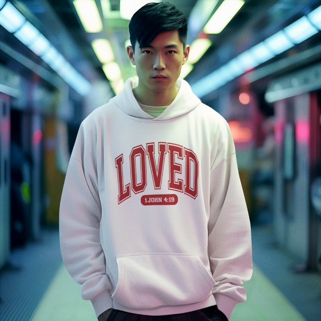 Sudadera AMADO POR EL CRISTO Valentine Scripture el blanco  (Subido por el creador)