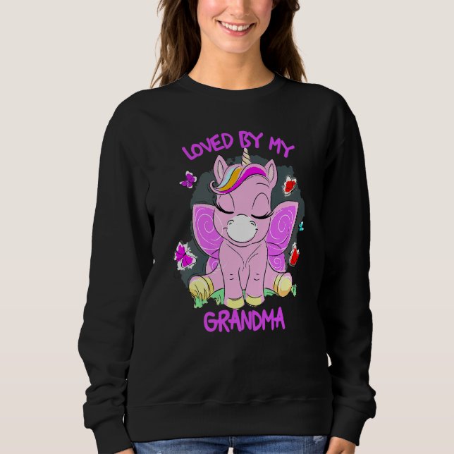 Sudadera Amado Por Mi Abuela Cute Unicorn (Anverso)