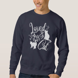 Sudadera Amado Por Mi Gato En Blanco