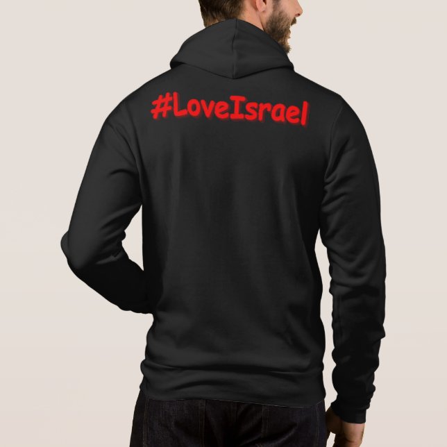 Sudadera "#AmaIsrael" Diseño Adorable. Compra Ahora (Reverso)