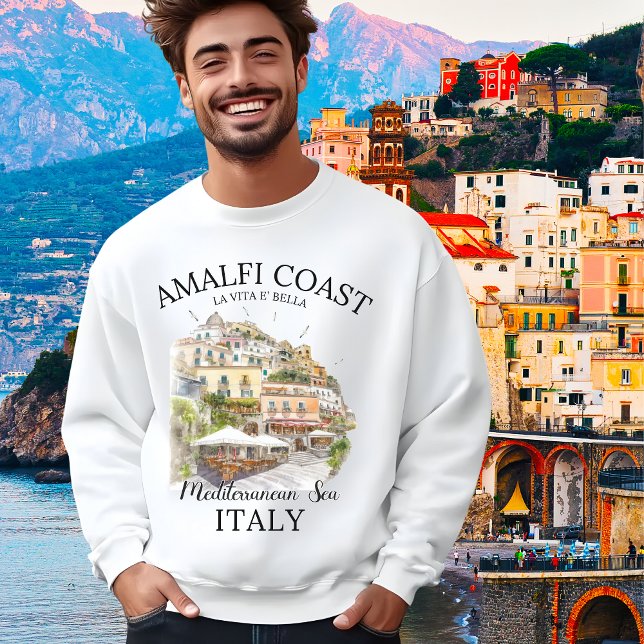 Sudadera Amalfi Coast Mediterranean View Art (Subido por el creador)