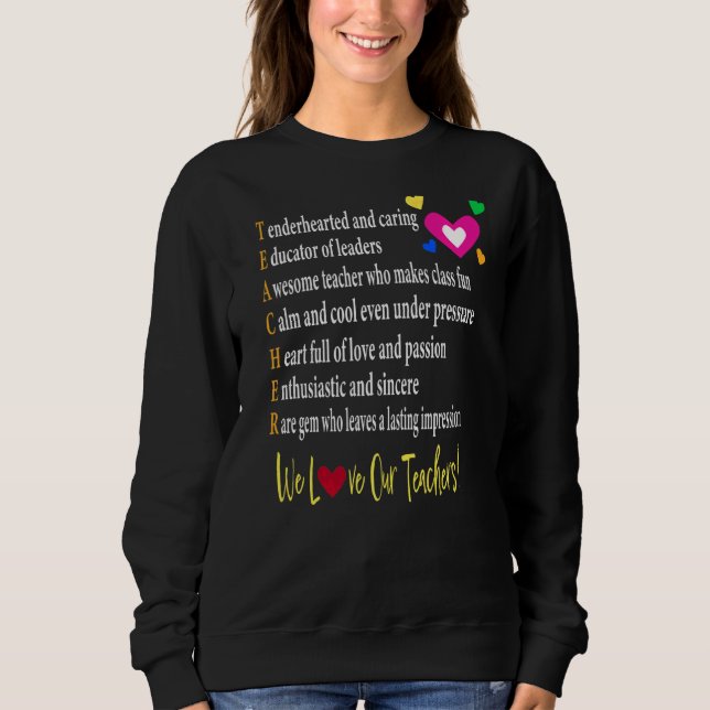 Sudadera Amamos A Nuestros Maestros Apreciando A Las Jóvene (Anverso)