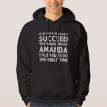 Sudadera AMANDA Nombre Navidades de Funny Birthday Personal<br><div class="desc">AMANDA Nombre Chiste de Navidades divertidos de cumpleaños personalizado</div>