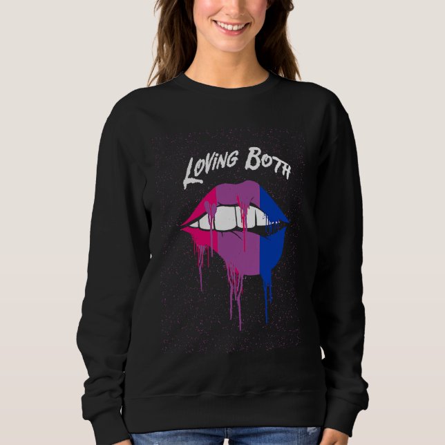 Sudadera Amando a ambos bisexuales LGBTQ Orgullo Bi Igualda (Anverso)
