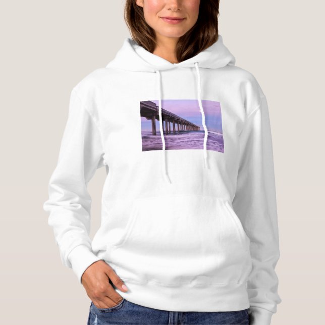 Sudadera Amanecer morado sobre el muelle, California (Anverso)