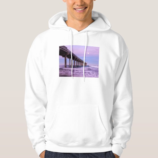 Sudadera Amanecer púrpura sobre el muelle, California (Anverso)