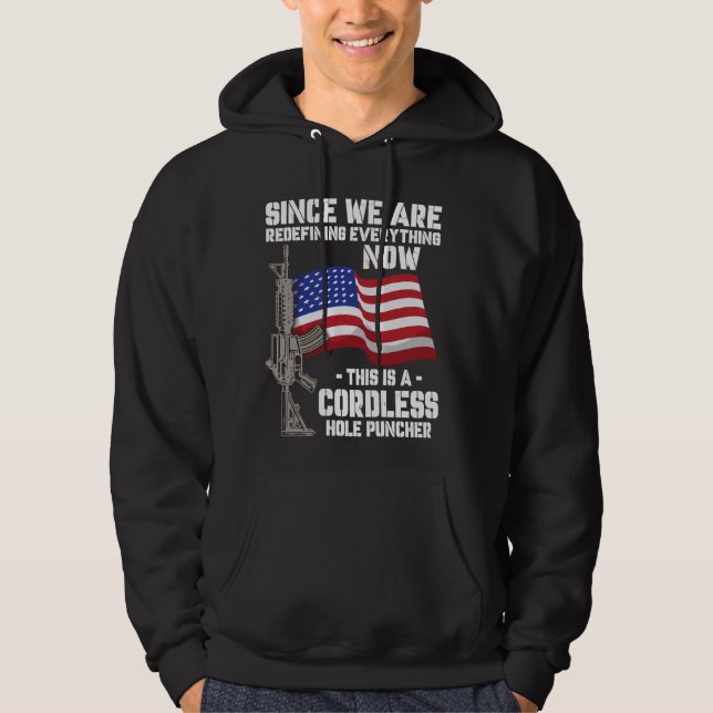 Sudadera Amante de armas divertidas perforadora sin cables  (Anverso)