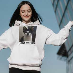 Sudadera Amante de gatos elegante foto de mascota en blanco