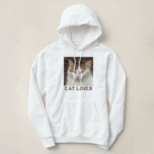 Sudadera Amante de gatos personalizado texto blanco marrón 