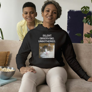 Sudadera Amante de gatos personalizado texto negro blanco F