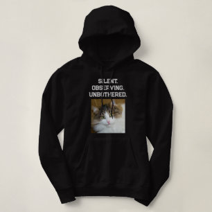 Sudadera Amante de gatos personalizado texto negro blanco F