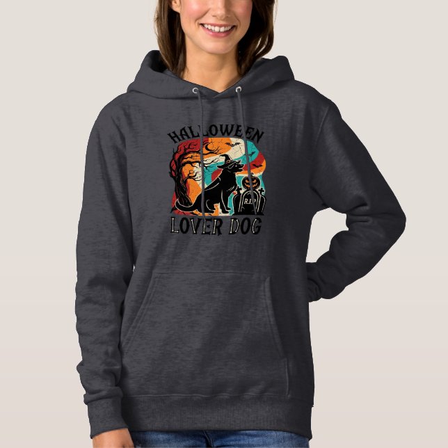 Sudadera Amante de Halloween Perro Sombrero de Bruja Calaba (Anverso)
