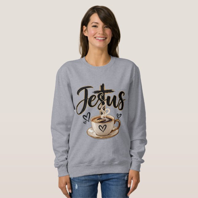 Sudadera Amante de Jesús y café (Anverso completo)