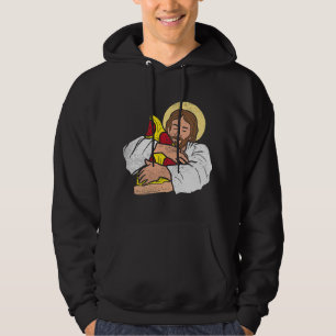 Sudadera Amante de la Comida Jesús Pizza Divertido Dios Cri