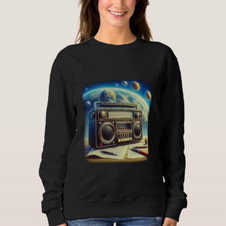 Sudadera Amante de la música boombox colorido con estilo vi