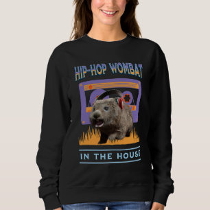 Sudadera Amante de la música hip-hop wombat divertida con a